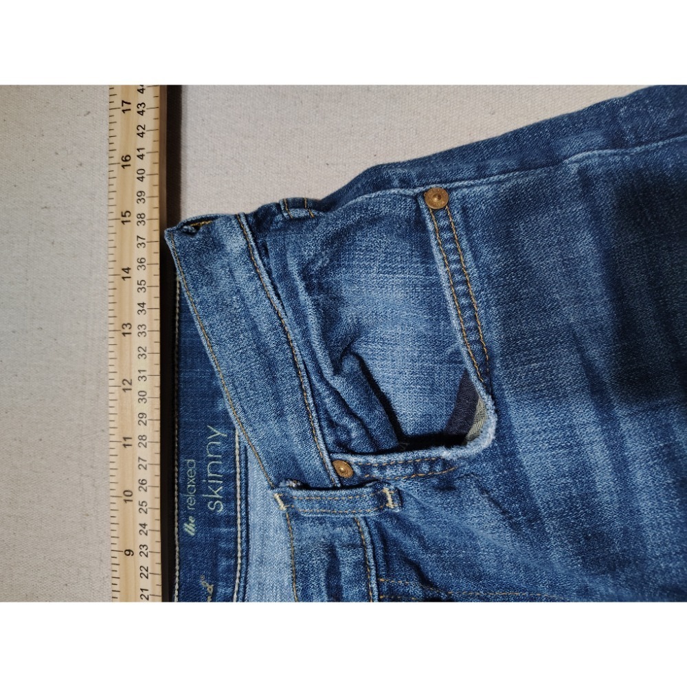 7 For All Mankind Denim Blue Jeans Dark Wash Straight Leg Women's Size 29 W - Picture 7 of 9